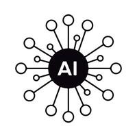 AI Network Concept. AI Technology Hub. vector