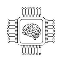 Brain Chip. Neural Chip. Brain Technology. vector