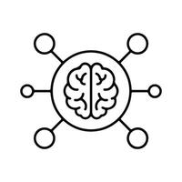 Brain Network Connection. Brain with Connected Nodes. vector