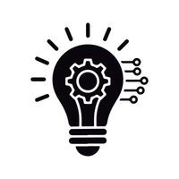 Smart Solution Concept. Digital Innovation Bulb. vector