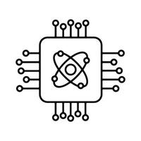 Quantum Chip Symbol. Quantum Computing Circuit. vector