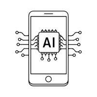 AI-Powered Smartphone. Future of Mobile Technology. vector