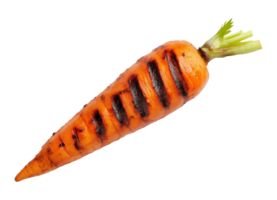 Fresh grilled orange carrot isolated on a transparent background png