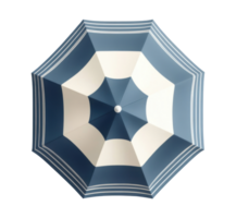 Striped umbrella isolated on transparent background, top view png