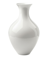 Tall slender white ceramic vase isolated on transparent background png