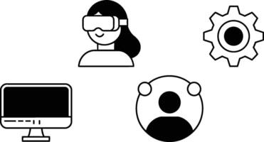icons depicting technology and modern user interface elements for digital communication vector