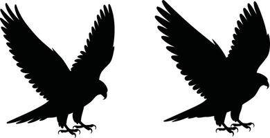Silhouette of a powerful eagle with outstretched wings capturing the essence of freedom and strength vector