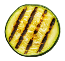 Grilled round zucchini slice isolated on a transparent background png