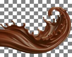 chocolate liquid and swirl shape isolated on background in Realistic Mesh gradient is used vector