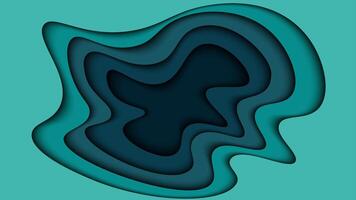 Blue gradient abstract background layered paper cut technique vector