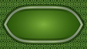 Islamic background with green gradient using cutting technique vector