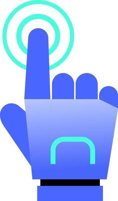 Robot Hand Touch Click Smart Manufacturing and Industry Icon Illustration