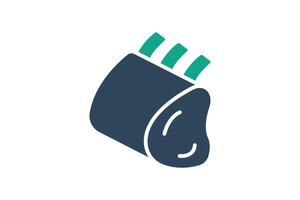 Lamb icon. solid icon style. icon related to lamb rack. meat elements illustration vector