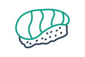 Salmon icon. line icon style. icon related to salmon sushi. food elements illustration vector