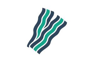 Bacon icon. solid icon style. icon related to meat. food elements illustration vector