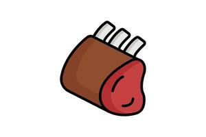Lamb icon. colored outline icon style. icon related to lamb rack. meat elements illustration vector