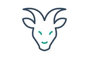Goat icon. line icon style. icon related to meat. meat elements illustration vector