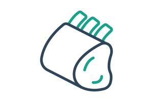 Lamb icon. line icon style. icon related to lamb rack. meat elements illustration vector