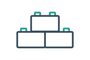 Building block icon. line icon style. icon related to brand foundation. business elements illustration vector