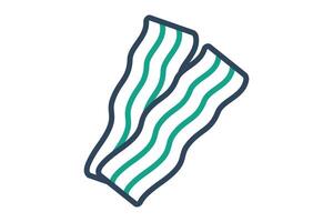 Bacon icon. line icon style. icon related to meat. food elements illustration vector