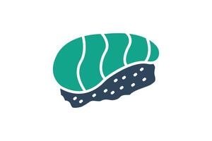 Salmon icon. solid icon style. icon related to salmon sushi. food elements illustration vector