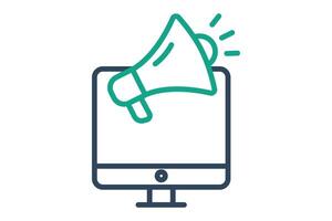 Advertising icon. line icon style. icon related to branding. business elements illustration vector