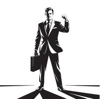 Silhouette of a businessman with a briefcase vector