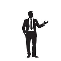 Silhouette of a man in a suit and tie vector