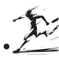Soccer player running with ball illustration vector