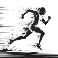 Man running on the track illustration vector