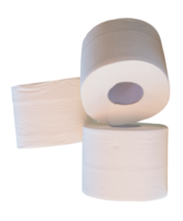 Rolls of white tissue paper or toilet paper isolated in file format png