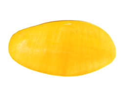 Ripe yellow mango fruit in half or slice isolated with clipping path in file format png
