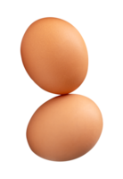 Two chicken eggs in stack isolated with clipping path in file format png