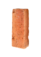 Cracked old red or orange brick isolated with clipping path in file format png