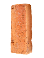 Single old red or orange brick in vertical isolated with clipping path in file format png