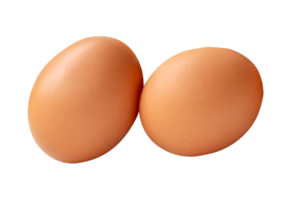 Brown chicken eggs in stack isolated with clipping path in file format png