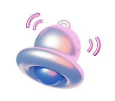 3D Metallic Pastel Notification Bell Icon Representing Alert, Reminder, or Notification Message in UI Design png