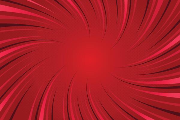 Abstract red striped retro comic background with halftone