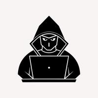 Hacker silhouette on white background 1 vector