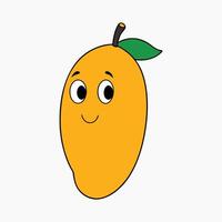 Funny Mango On White Bacgroubd vector