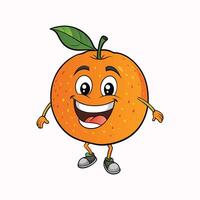 Funny Tangerine On White Background vector