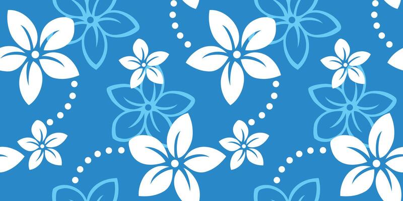 Blue and white abstract floral seamless art pattern. Trendy contemporary floral nature shape background illustration. Natural organic plant leaf print artwork wallpaper. Abstract background