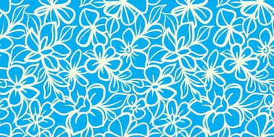 Simple hand drawn abstract floral print. Trendy collage pattern. Line pattern Fashionable template for fabric design. vector