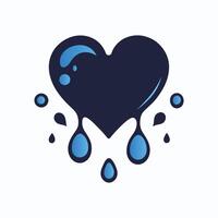 Ink drops forming a heart shape romantic on white background vector