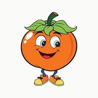Funny Persimon On White Background vector