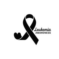 Hope and Awareness A moving representation of a leukaemia awareness ribbon, a heartfelt sign of unity. vector