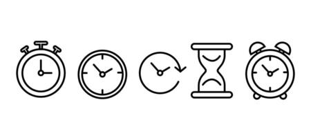 Timers and clock icon set. Time line symbol. illustration vector