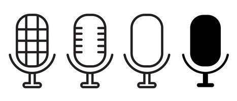 Microphone Icons set. variant microphone icon. Karaoke mic. Podcast microphone. web and mobile icons vector
