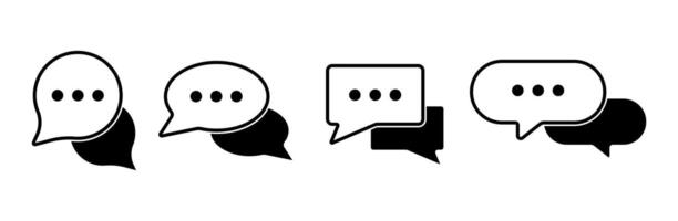 Chat message icon set, Chat speech bubble. illustration vector