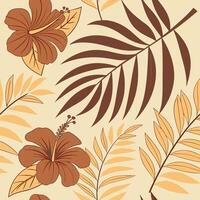 create a seamless pattern featuring tropical jungle flowers vector